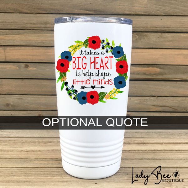 Personalized Teacher Tumbler: Red and Navy