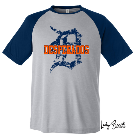 Desperados D- Fast Dry Shirt- GRAY WITH NAVY SLEEVE
