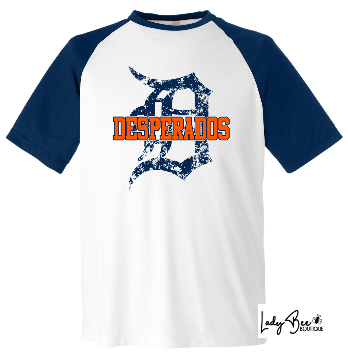 Desperados D- Fast Dry Shirt- WHITE WITH NAVY SLEEVE