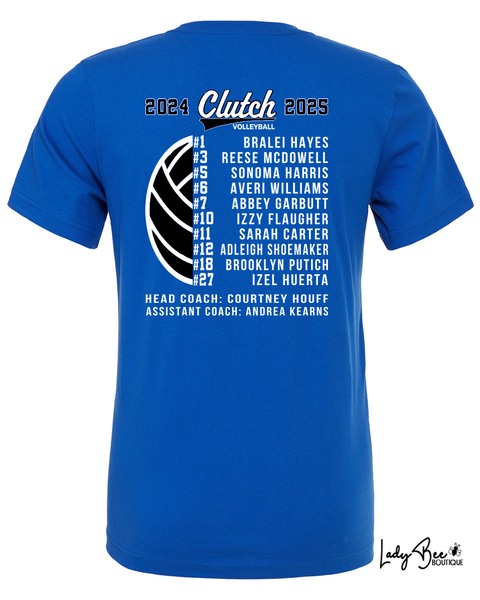 Clutch Volleyball T Shirt-Blue