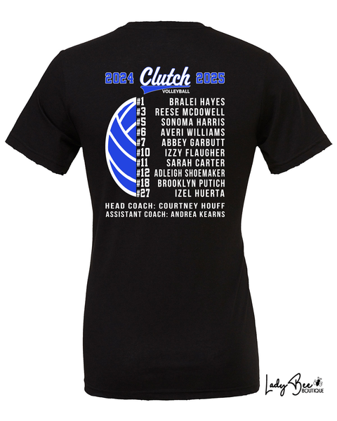 Clutch Volleyball T Shirt- Black