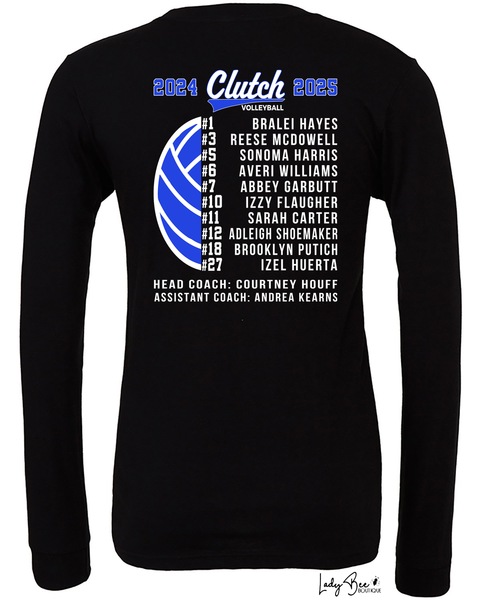 Clutch Volleyball- Long Sleeve T Shirt- Black