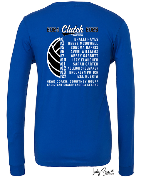 Clutch Volleyball- Long Sleeve T Shirt- Blue