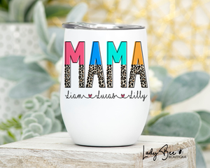 Mama Wine Tumbler with Kid Names