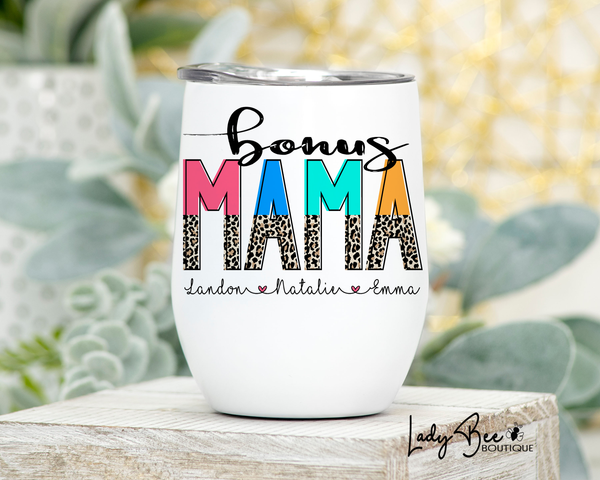 Mama Wine Tumbler with Kid Names