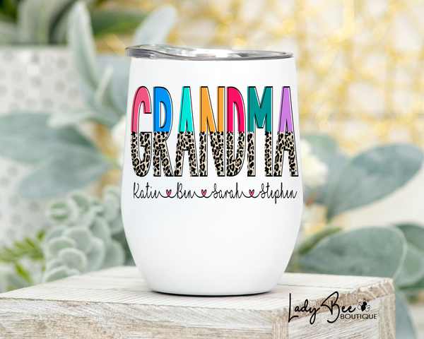 Mama Wine Tumbler with Kid Names