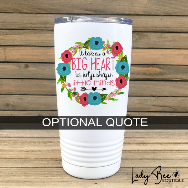 Personalized Teacher Tumbler: Pink and Teal