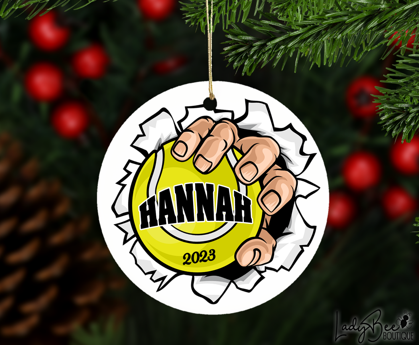 Personalized Tennis Ornament