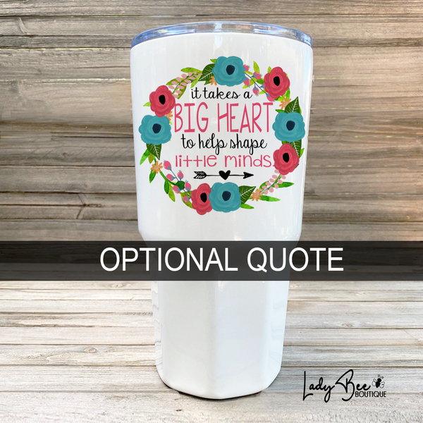Personalized Teacher Tumbler: Pink and Teal