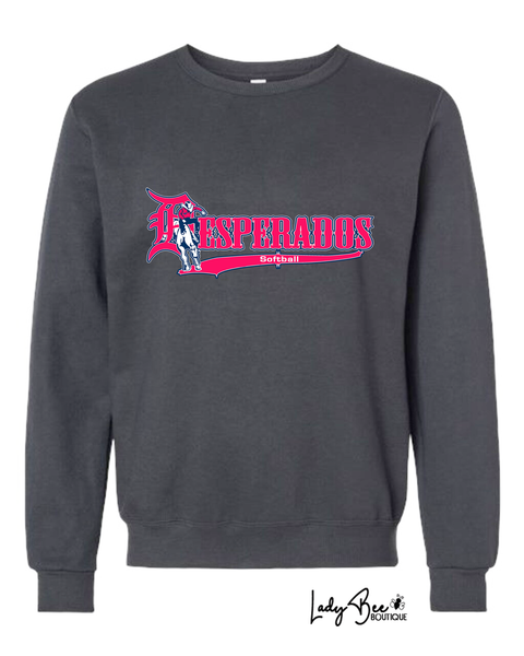 Lady Desperados Crew Neck Sweatshirt- CHARCOAL