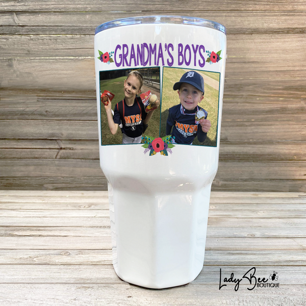 Grandma's Boys, 30oz Photo Tumbler - LadyBee Boutique