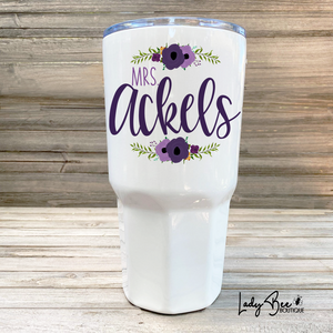 Personalized Teacher Tumbler: Purples
