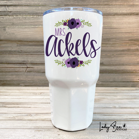 Personalized Teacher Tumbler: Purples