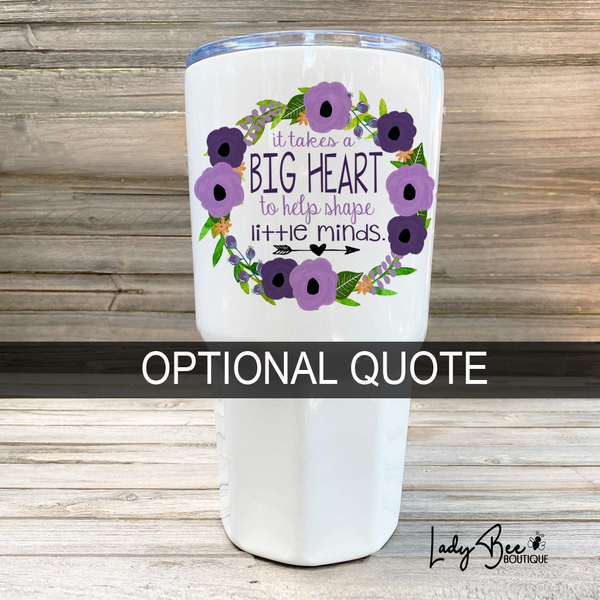 Personalized Teacher Tumbler: Purples