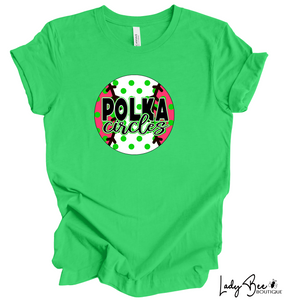 Polka Circles- Green T-Shirt