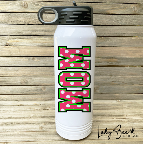 Polka Circles 30oz Water Bottle