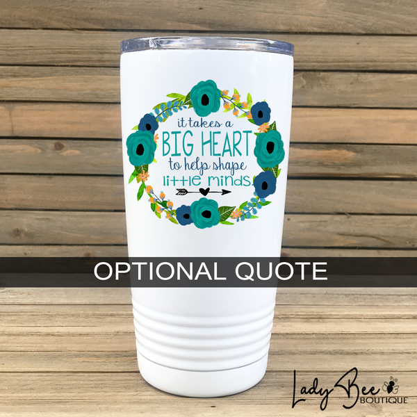 Personalized Teacher Tumbler: Blue and Teal