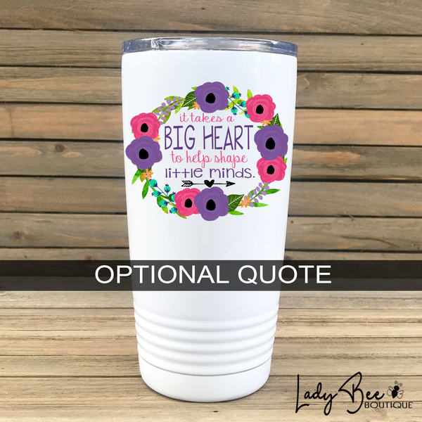 Personalized Teacher Tumbler: Purple and Pink