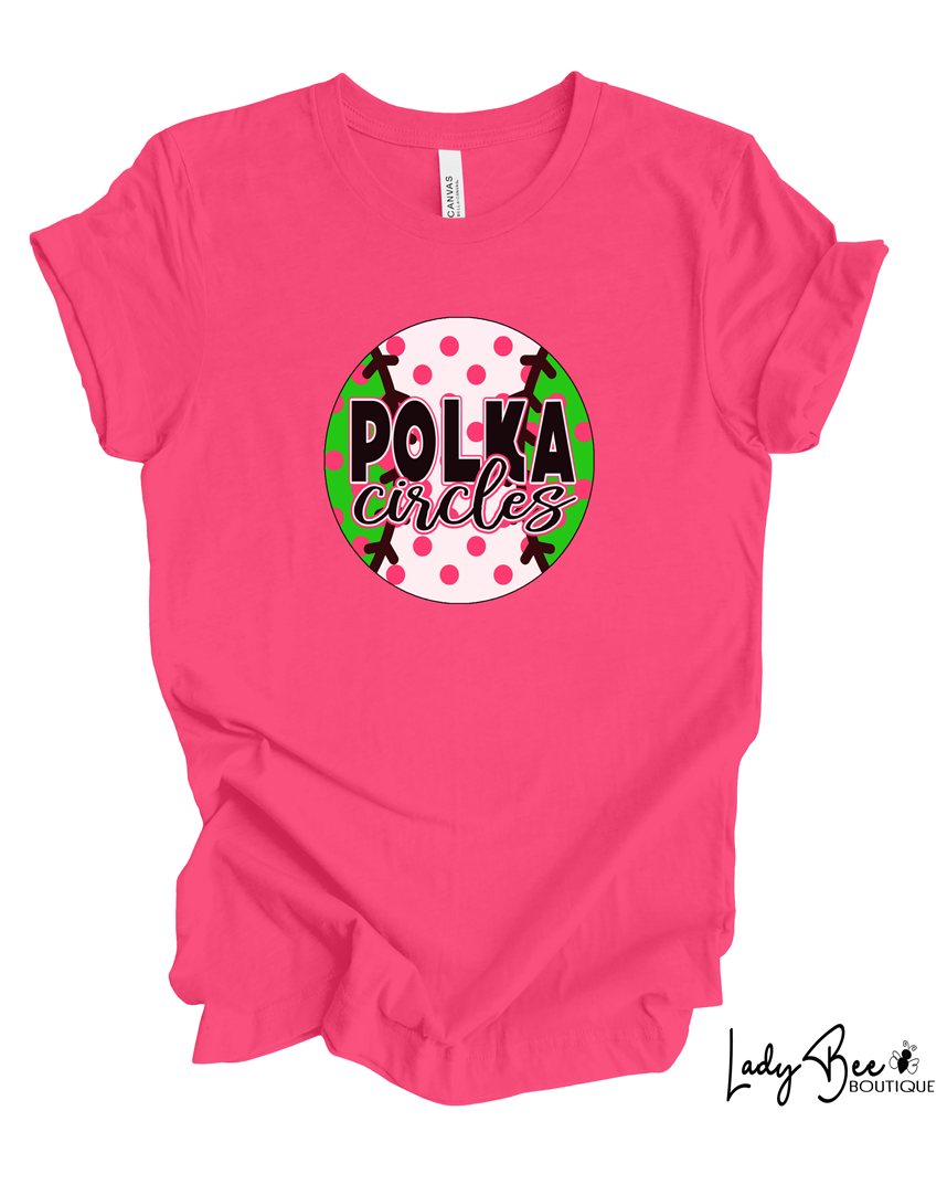 Polka Circles- Pink T-Shirt