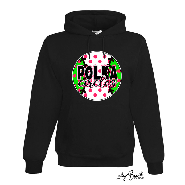 Polka Circles- Black Sweatshirt