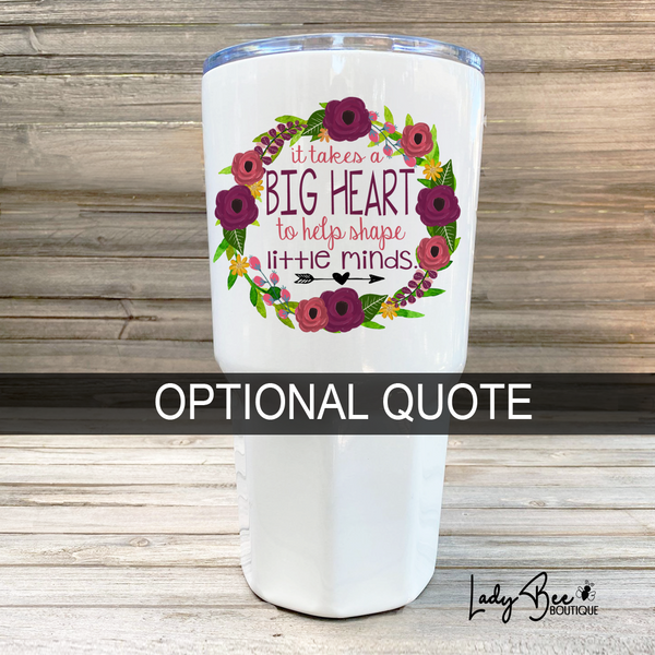 Personalized Teacher Tumbler: Maroon and Pink