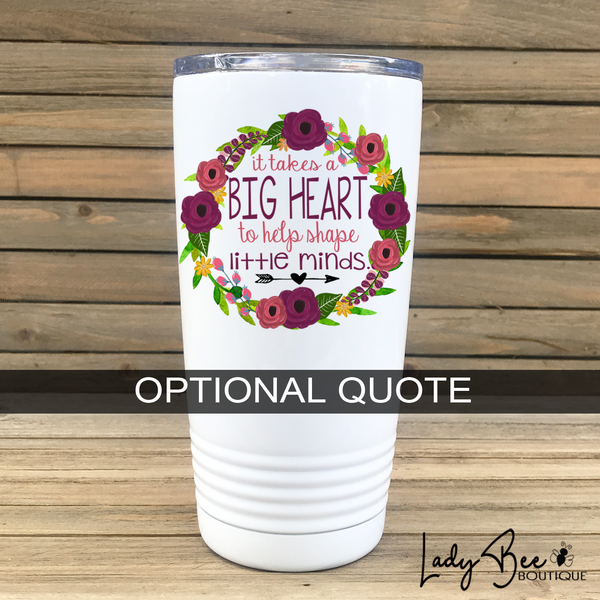 Personalized Teacher Tumbler: Maroon and Pink