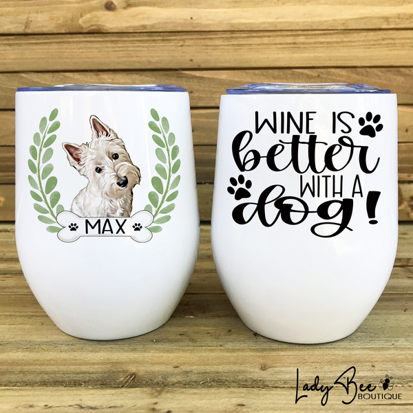 Custom Pet Drawing Wine Tumbler