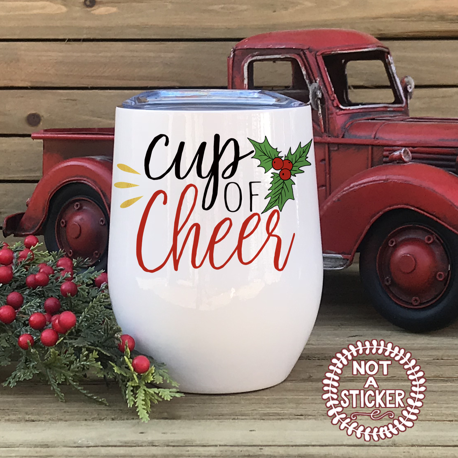 Cup of Cheer, Wine Tumbler - LadyBee Boutique Mugs