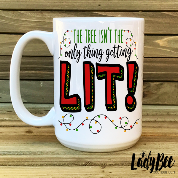 Getting Lit Christmas Mug - LadyBee Boutique Mugs