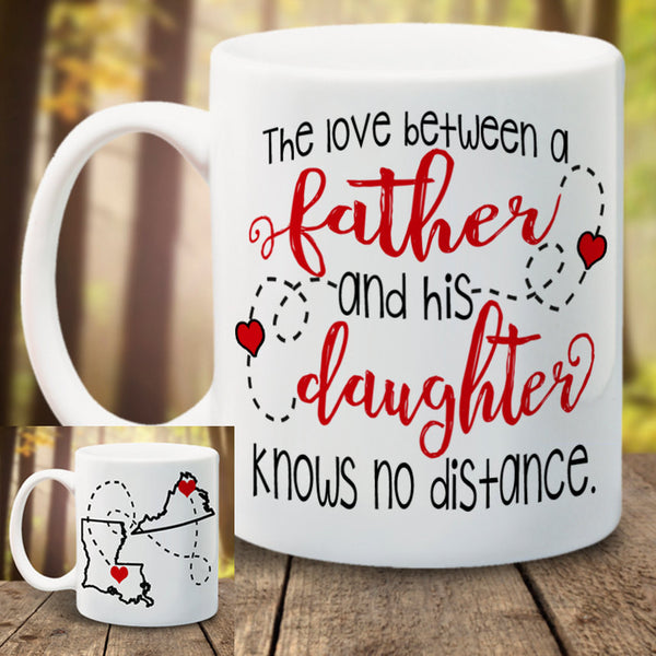 States Mug, Love Knows No Distance - LadyBee Boutique Mugs