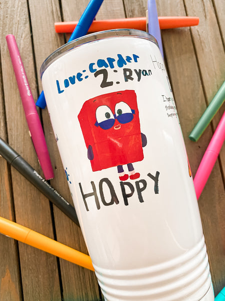 Photo Tumbler with Kid's Artwork