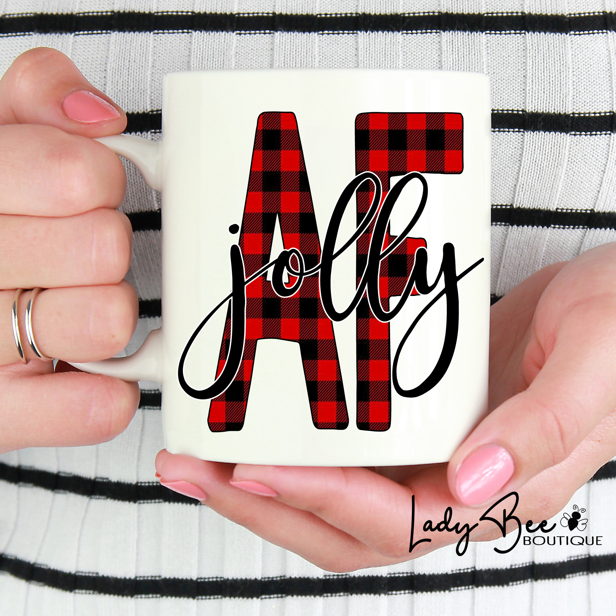 Jolly AF, Christmas Mug - LadyBee Boutique Mugs